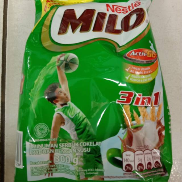 

MILO 3 IN 1 ACTIVE GO Kemasan 300gram