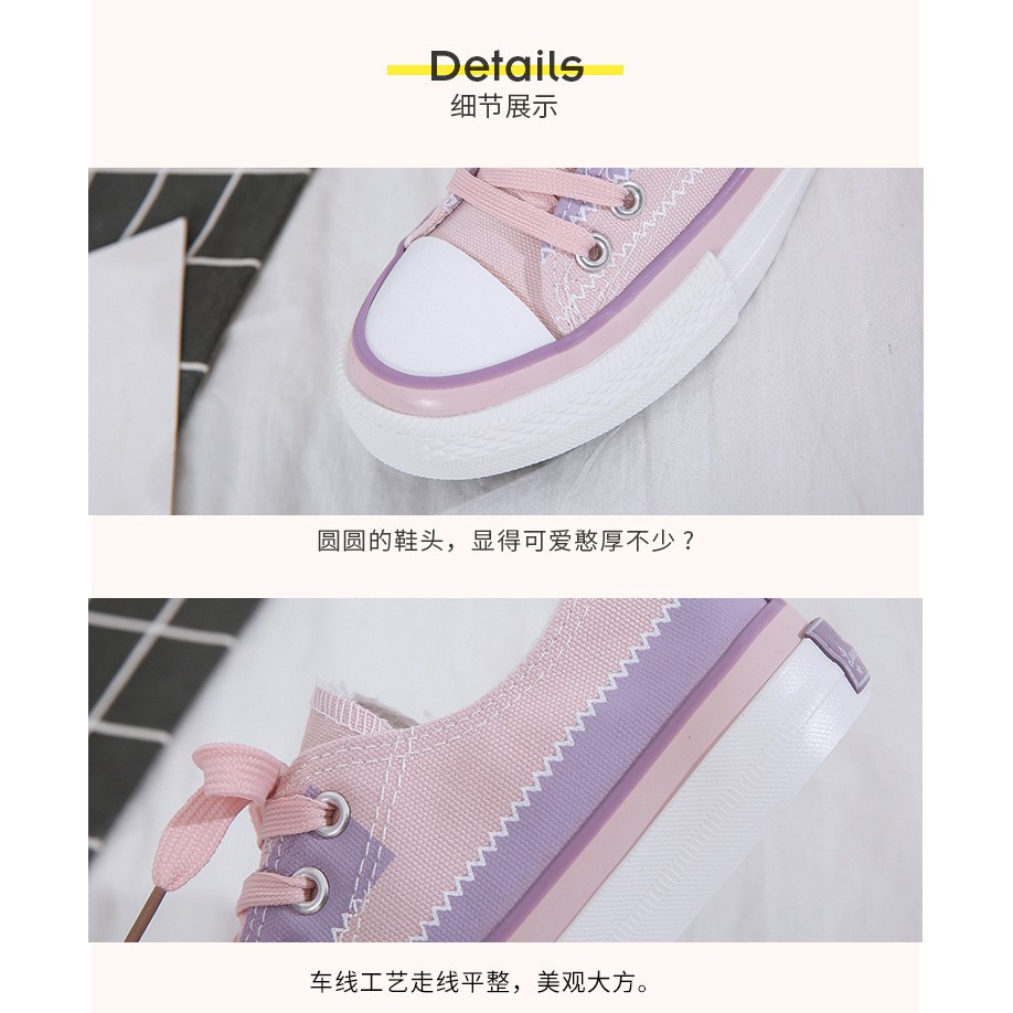 SSPP sepatu wanita casual pink pastel import converse skater sneakers