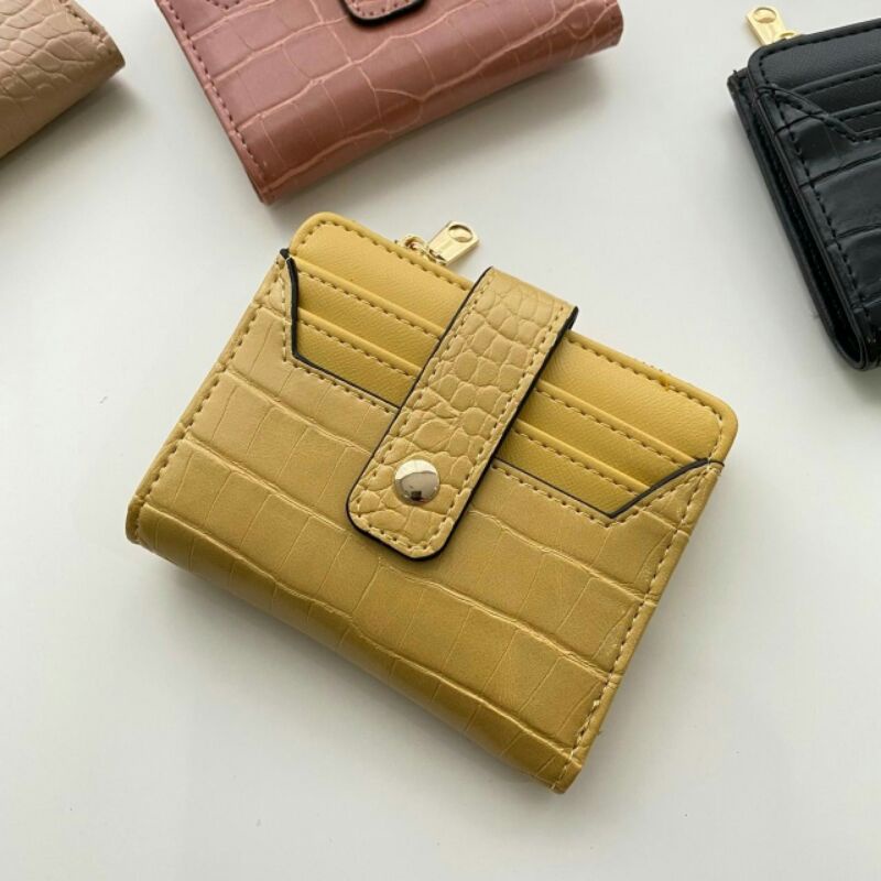 JIMS HONEY GENIE WALLET Dompet Wanita Kartu Import Modern Elegan Simple-YELLOW