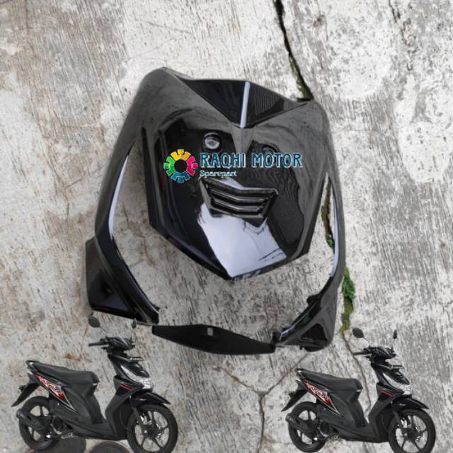 Tameng Depan Beat Karbu Hitam / Cover Body Depan Beat Karbu