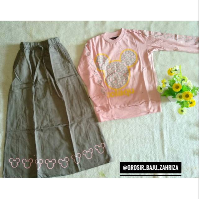 Setelan Kaos Rok Anak Perempuan 3-5 Thn ZOLAQU
