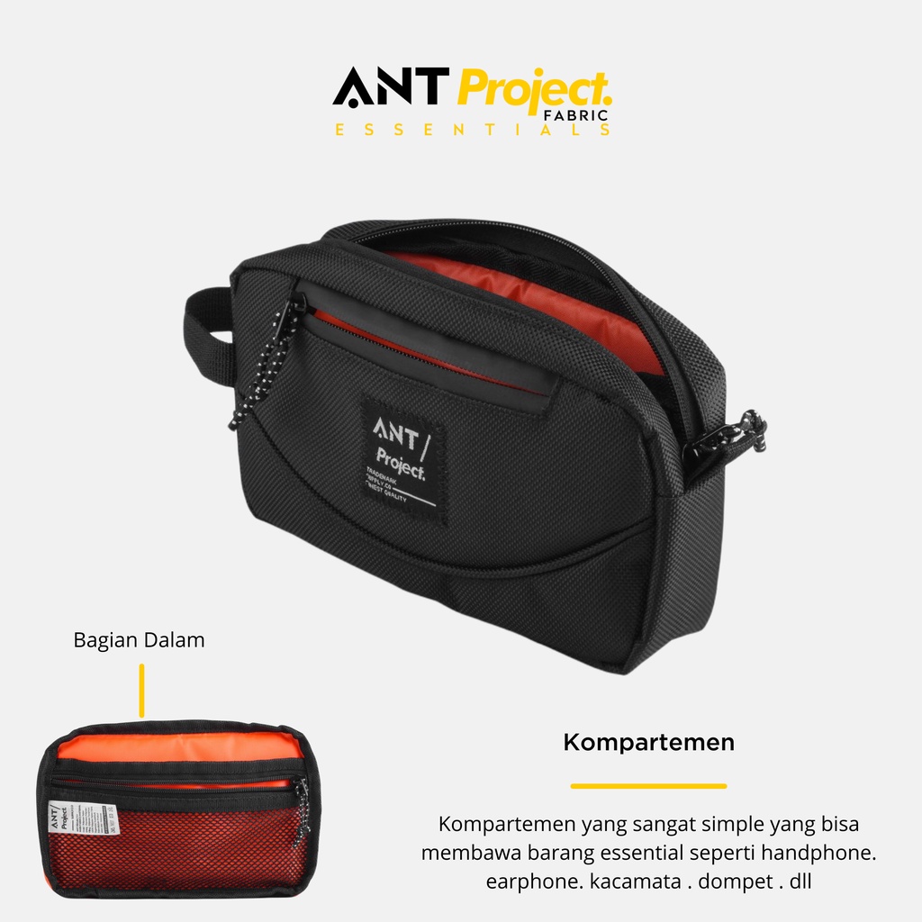 Rev x Ant - Clucth Bag Pria KITT Black Waterproof