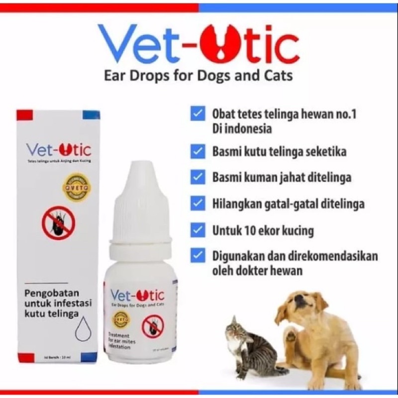 Vet otic - obat tetes kutu telinga kuping kucing anjing kelinci hewan caplax infeksi kulit vet-otic