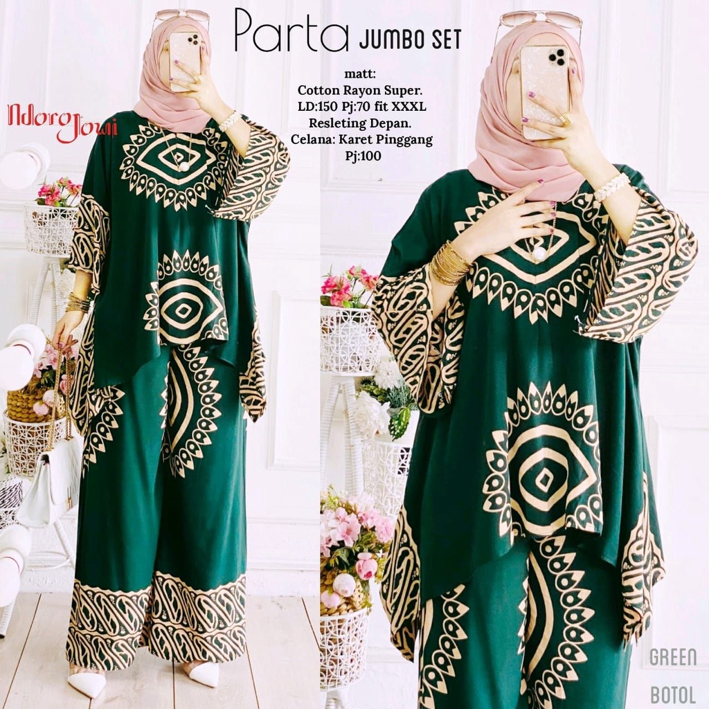 SETELAN RAYON JUMBO LD 135 CM PARTA BIG SET WAKA RESLETING DEPAN BUSUI RAYON SUPER