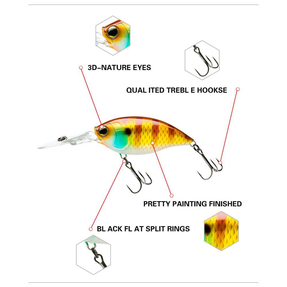 Suyo Umpan Pancing Bentuk Ikan 3D Bahan Plastik Keras Dengan Mata Kail Ganda