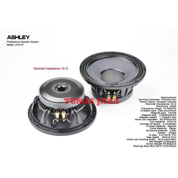 COMPONENT SPEAKER ASHLEY LN 1016 - LN1016 ORIGINAL