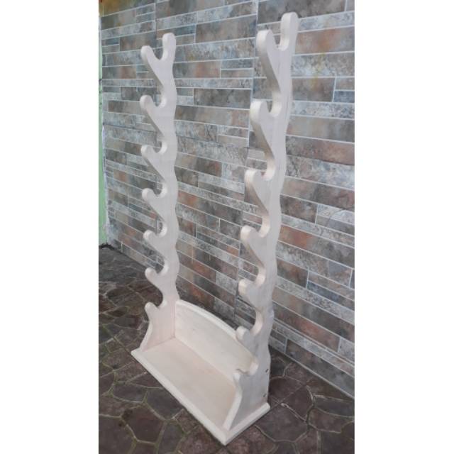 Dudukan pedang 7 tahap meja - stand pedang 7 tahap - kake katana