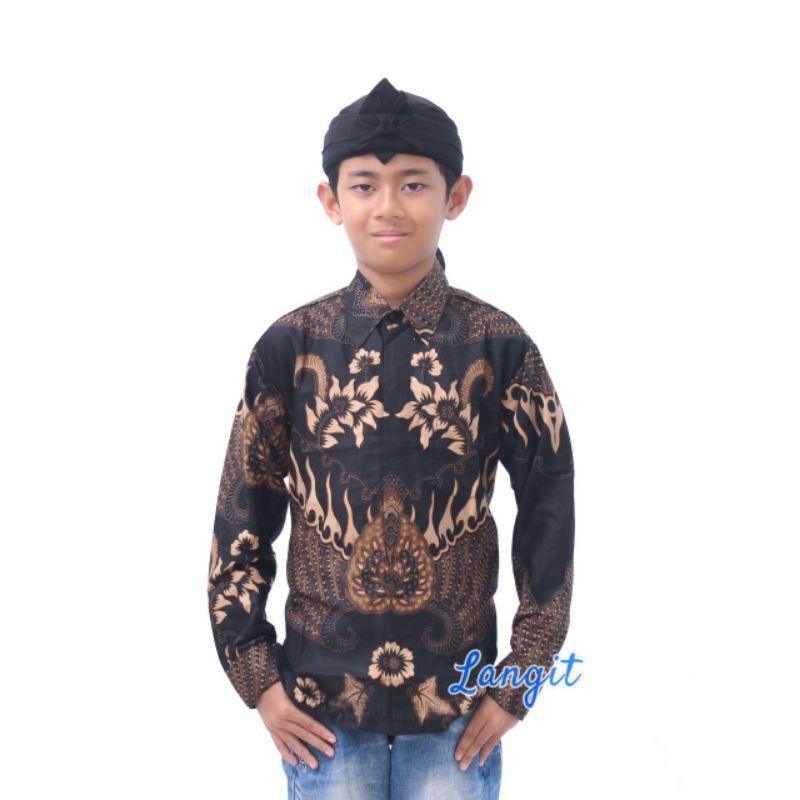 Kemeja batik anak laki-laki lengan panjang usia 2-10 Tahun batik premium seragam batik anak