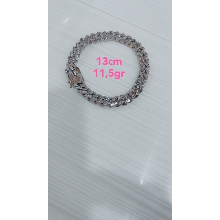 gelang sisik naga perak asli 925 lapis mas putih