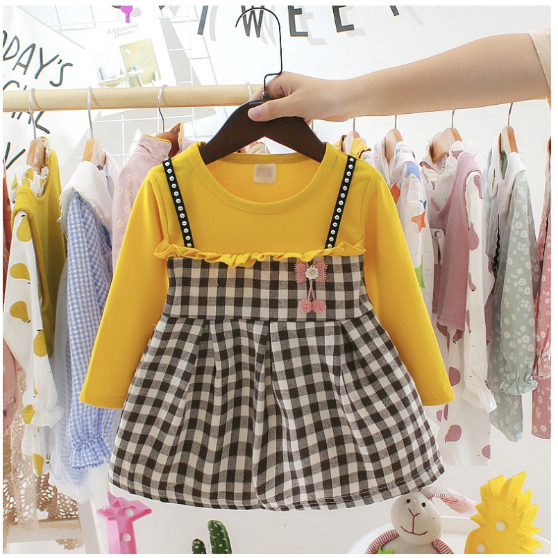 babyfit h5 VERMODA baju  dress anak  perempuan lengan 