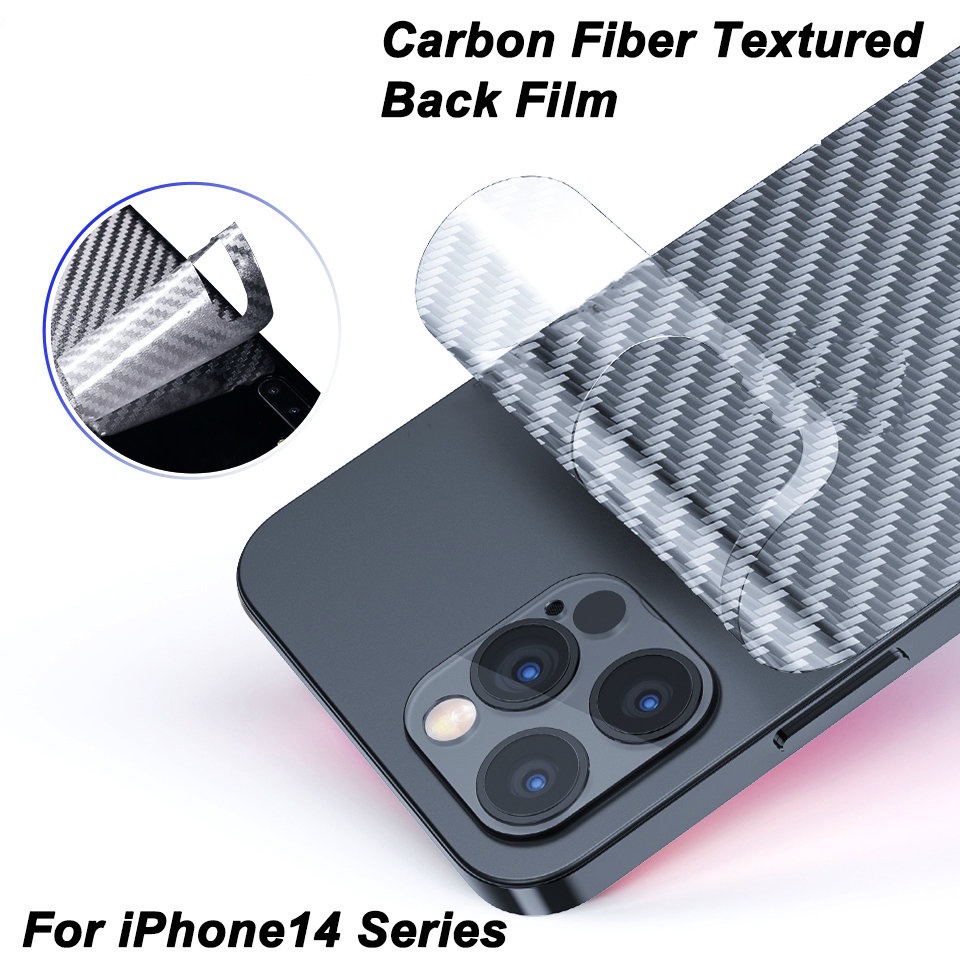 Translucent Phone Film Carbon Fibre Rear Membrane Anti-scratch Protective Film for Mobile Phones Full Coverage for IPhone 14/14 Plus/14 Pro/14 Pro Max