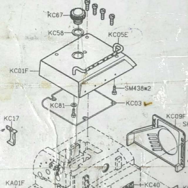 KC03 Seal Tutup Atas Mesin Jahit Obras Siruba 700F / Industrial Overlock Sewing Machine 747