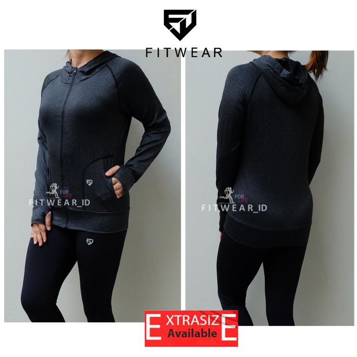 JAKET OLAHRAGA FITWEAR_ID (RUNNING, SEPEDA , GYM ) BORDER THUMB[D.GREY - XXXL