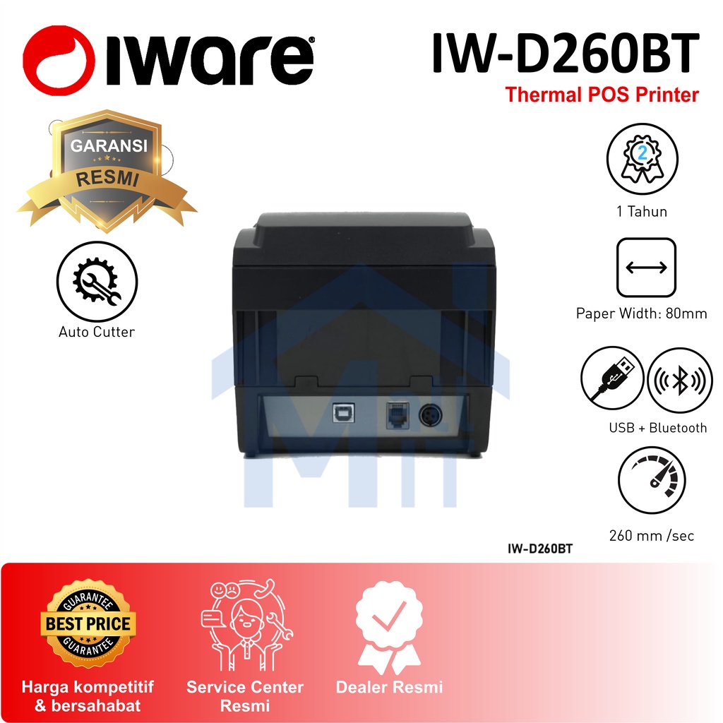 (BISA COD) MDN PRINTER KASIR THERMAL BLUETOOTH IWARE IW-D260BT IW D260BT D260 BT