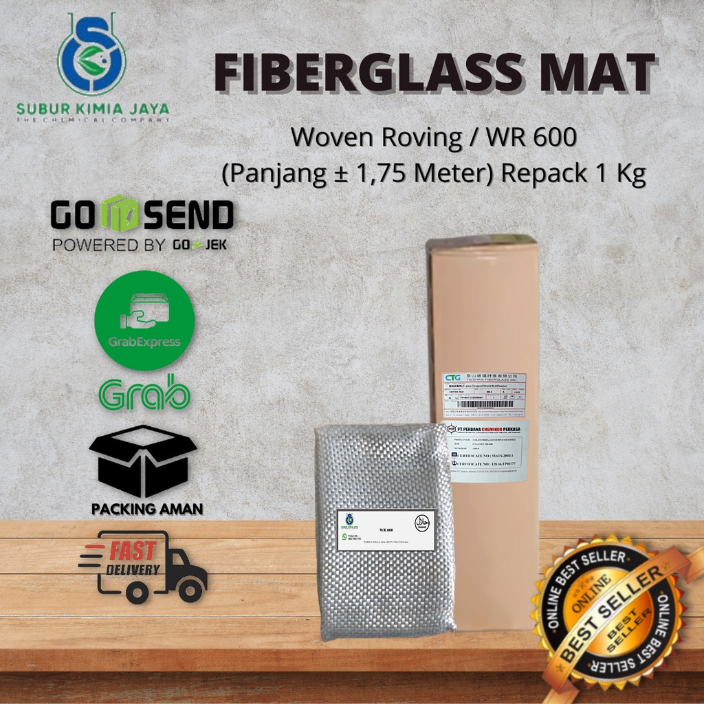 

WOVEN ROVING WR 600 MAT / Fiberglass MAT 1 KG Premium