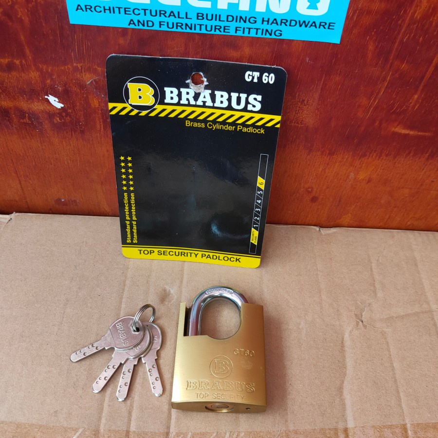 Gembok jaket Brabus ukuran  60mm