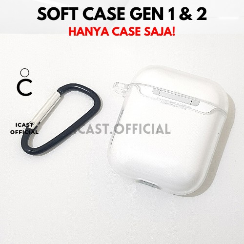 Case Airpods Gen 2 1 Silicone Case Gratis HOOK Transparant Case Airpods Casing Bening Airpods