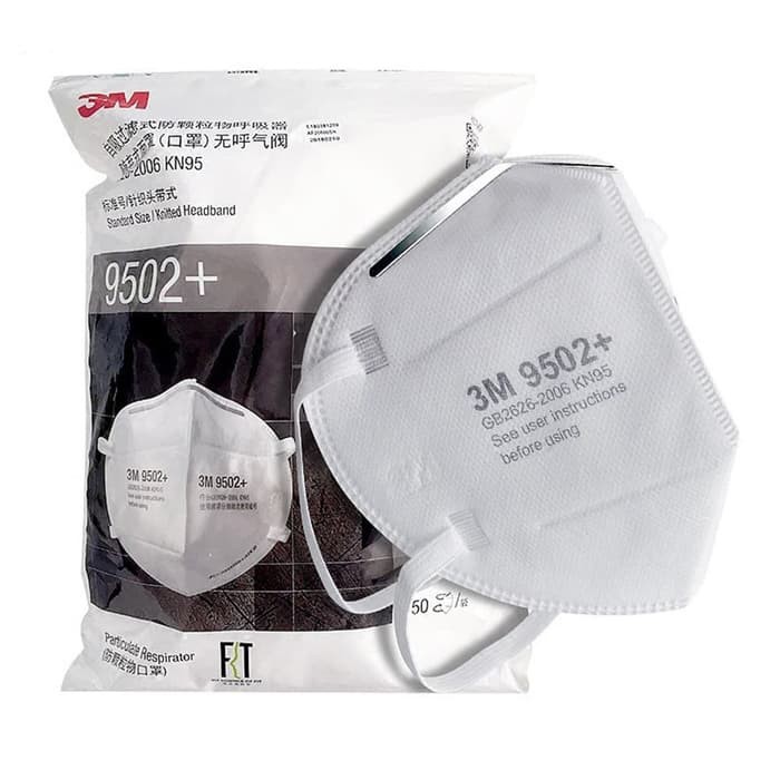 Masker 3M 9502+ KN95 N95 Headloop Hijab - Bag 50 Pcs