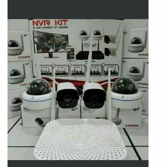 PAKET CCTV NVR KIT 4 CAMERA WIRELESS.KOMPLIT