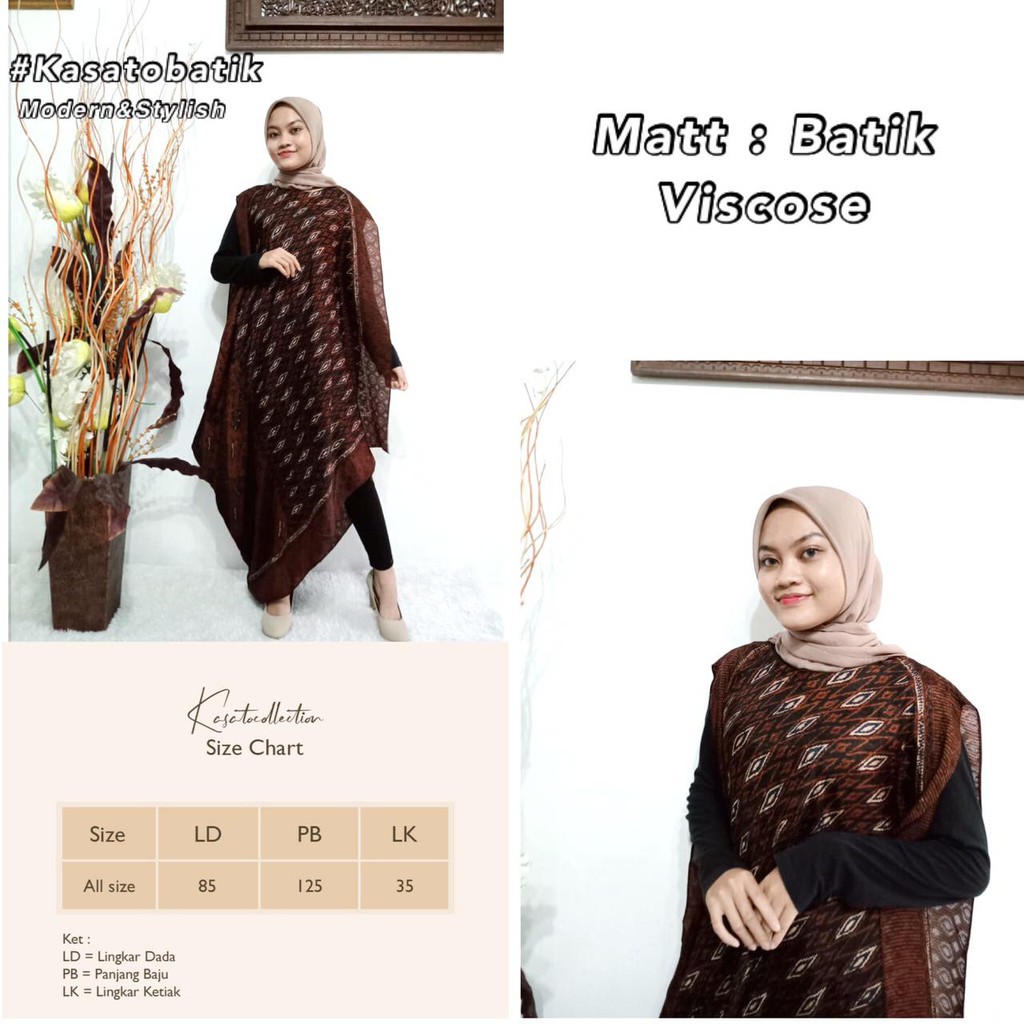 Batik Dress Wanita Batik Viscose Fashionable Model Terbaru