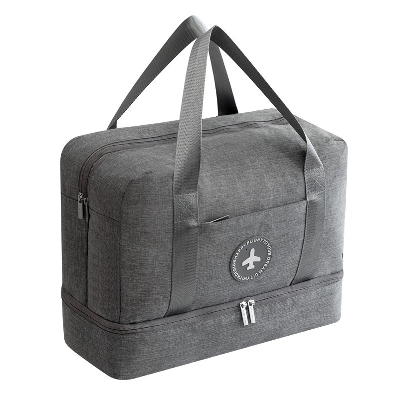 JULY'S Tas Duffel Jinjing Wanita Travel Handbag Bag - B0127 - Gray