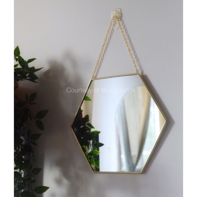 Callandra Hexagonal Mirror Cermin Segi  Enam  Dekorasi 