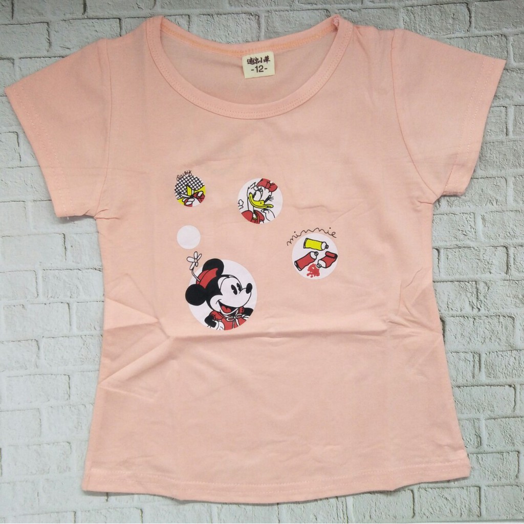 Kaos / Baju anak perempuan unisex murah usia 1-5thn 100% import gambar MINIE DUCK