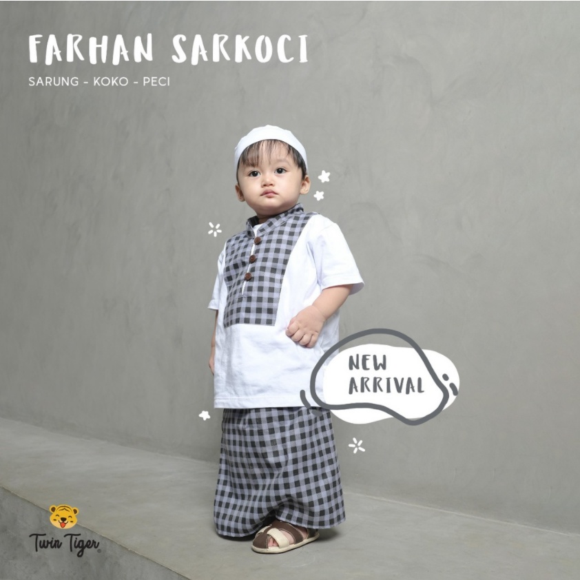 Twin Tiger Baby Baju Koko Baby - Sarkoci Farhan - 0 - 2 Tahun Setelan Lebaran Anak - SNI CBKS