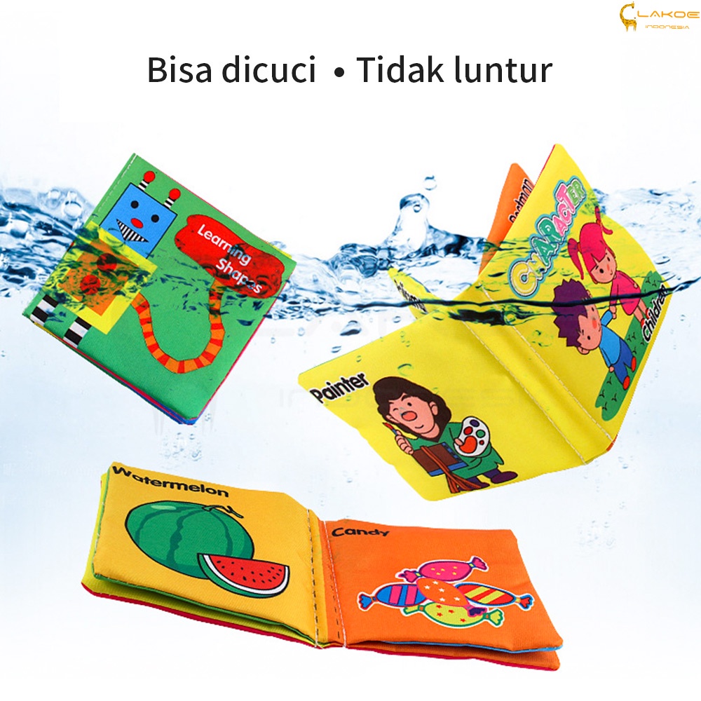 LAKOE  CLOTH BOOK / buku bantal bayi / buku cerita bayi bahan kain anak/ pillow book