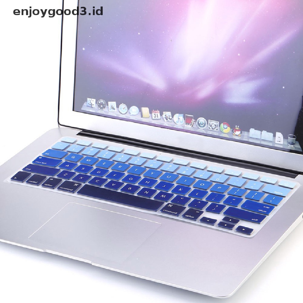 Case Pelindung Keyboard Bahan Silikon Warna Pelangi Untuk Imac Macbook Pro 13 15 Inch