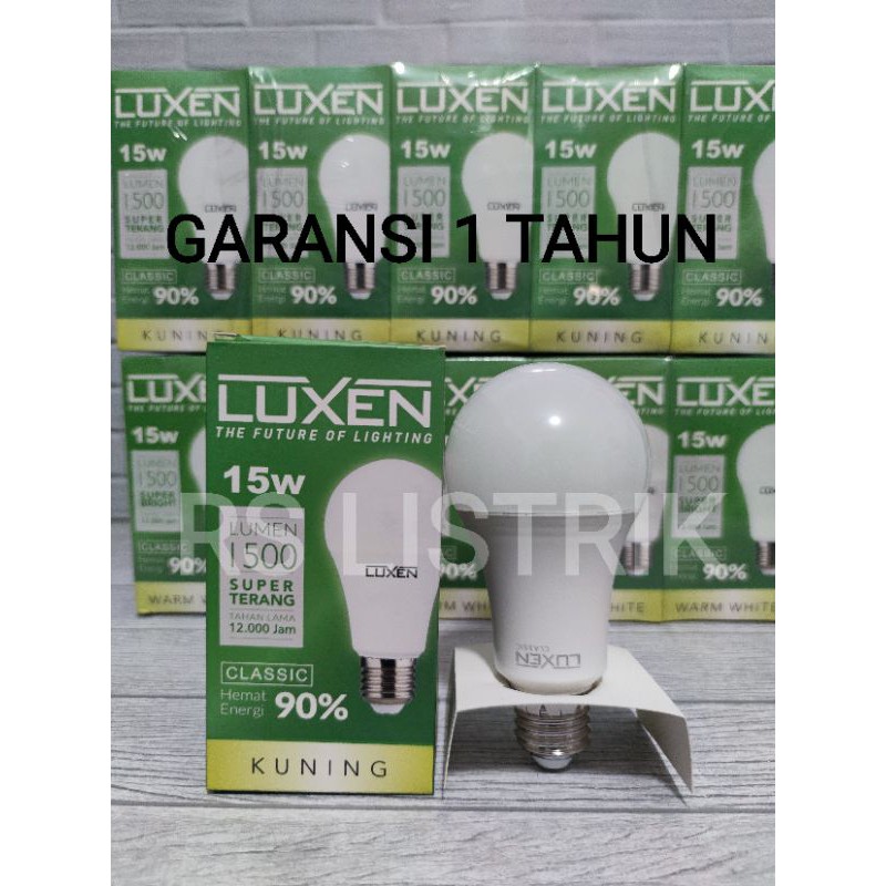 LUXEN LAMPU LED BULB 15W 15 WATT CLASSIC KUNING 3000K warm white