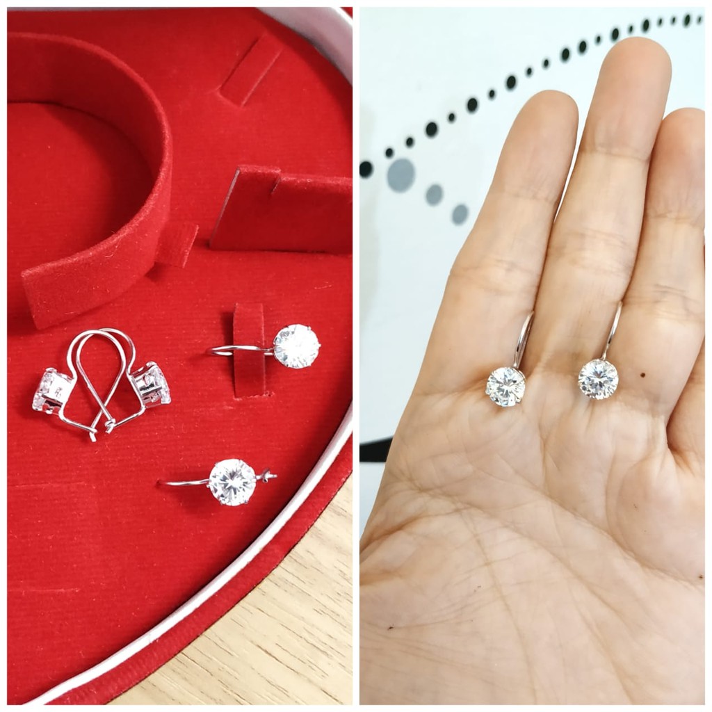 ANTING DESI 2GR SILVER PERAK ASLI LAPIS EMAS PUTIH S925 CC495