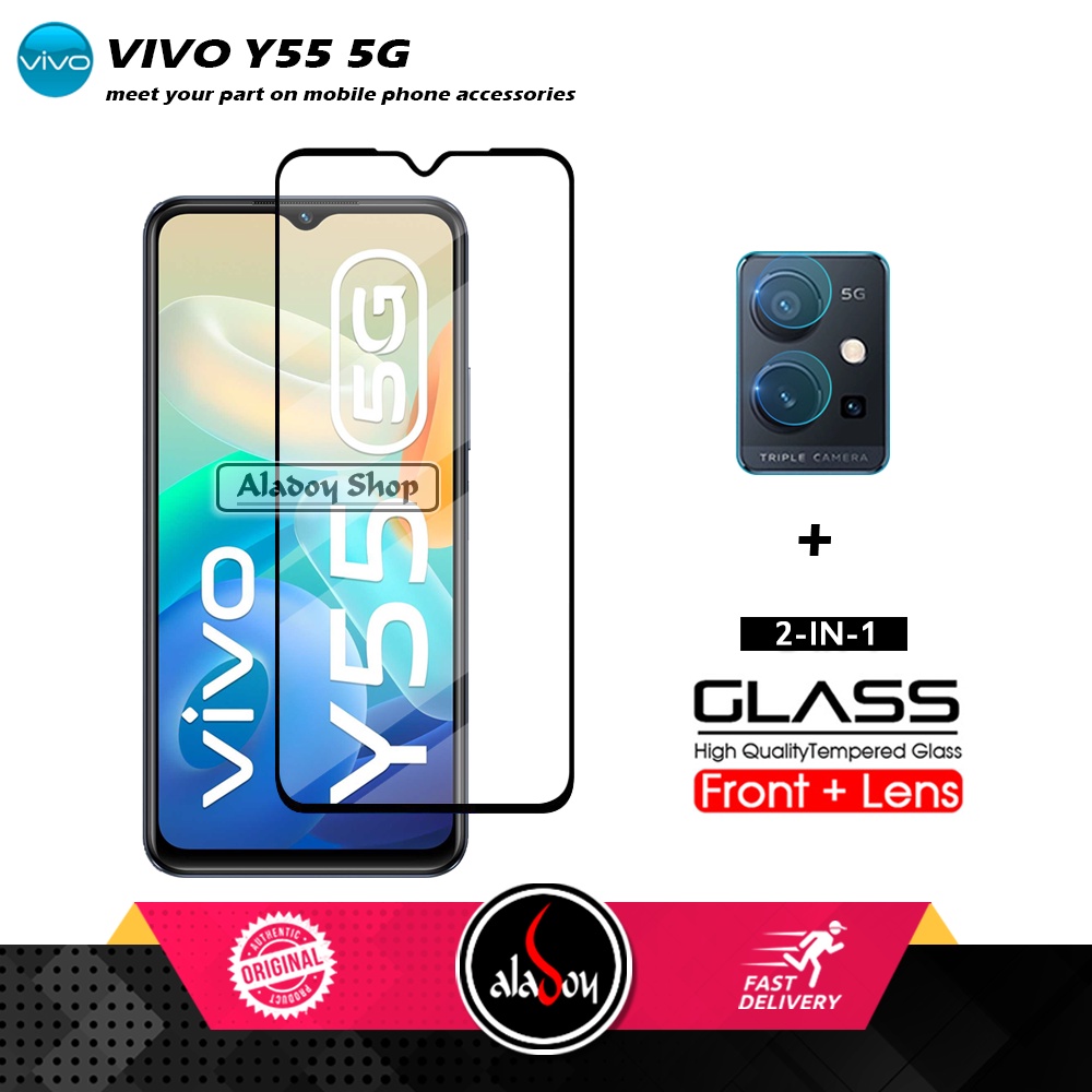 PAKET Tempered Glass Layar Vivo Y55 5G / Y75 5G Free Tempered Glass Camera