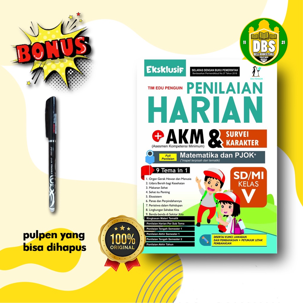 BUKU SD - BUKU EKSKLUSIF PENILAIAN HARIAN + AKM SD/MI KELAS 5