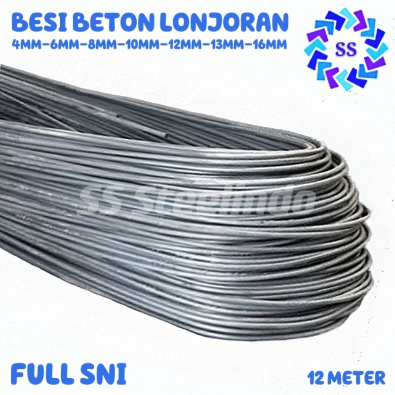 BESI BETON LONJORAN FULL SNI (6MM 8MM 10MM 12MM) POLOS DAN ULIR