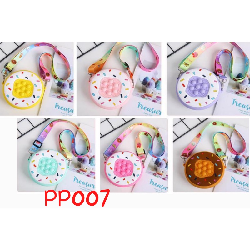 NEW  TAS SELEMPANG POP IT MINI JELLY SILIKON / TAS ANAK IMPORT RAINBOW IMPORT GROSIR / TAS POP IT BE