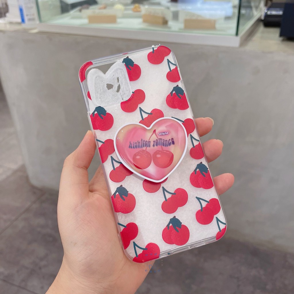 [READY] Highteen Romance Case Free Holder Casing Lembut Gambar Cherry