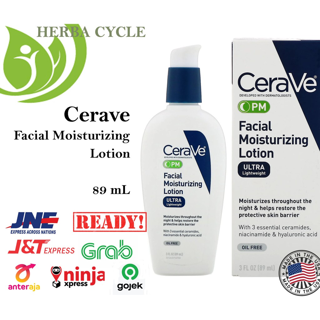 CeraVe Facial Moisturizing Lotion PM Moisturizer Krim Wajah Malam 89ML