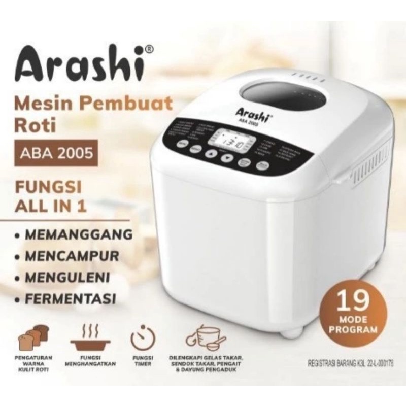 ARASHI Bread Maker ABA 2005 Mesin Pembuat Roti ABA2005