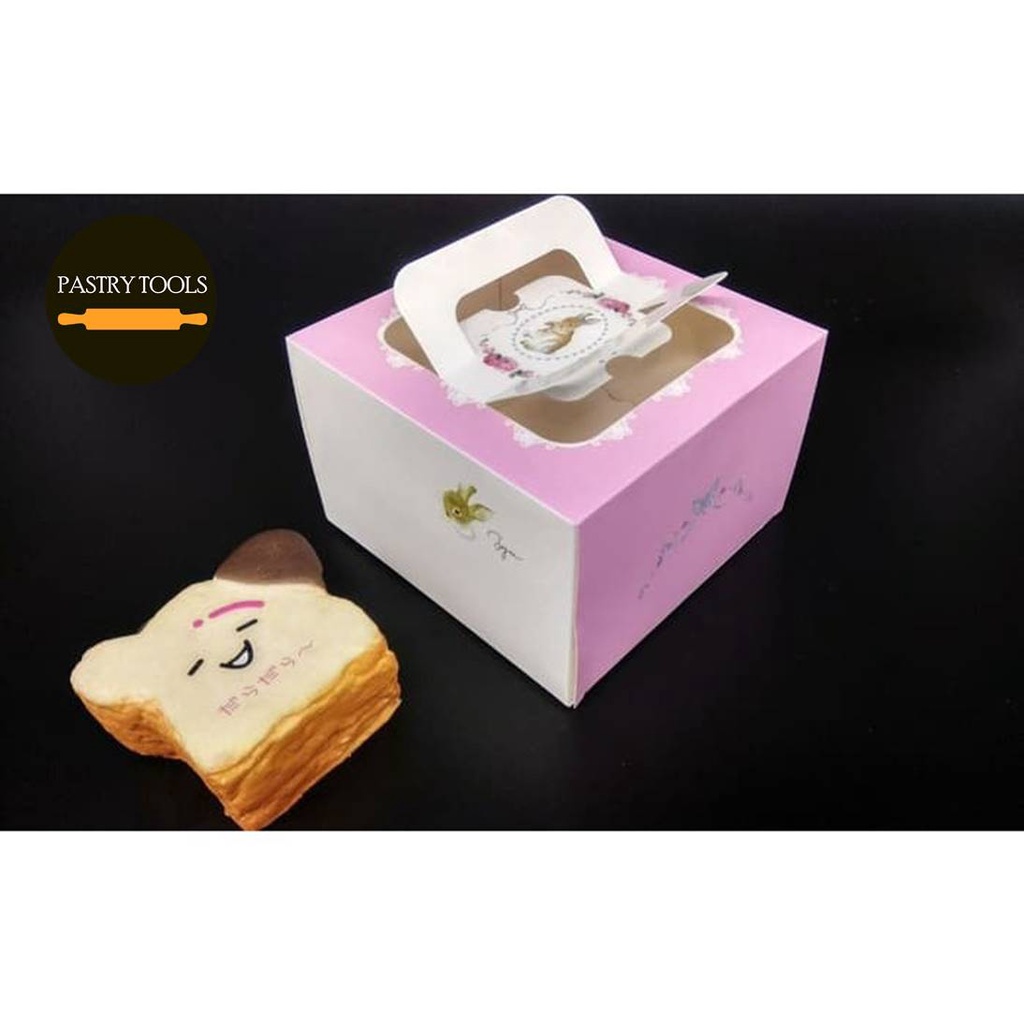 

PETER RABBIT CAKE BOX PINK UK. 16 x 16 x 10 CM PACK ISI 12 PCS kotak wadah tempat dus box kue