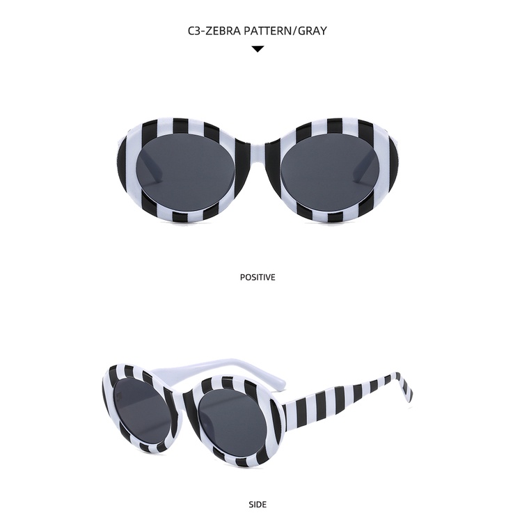 2021 new oval fashion European and American metal hinge sunglasses