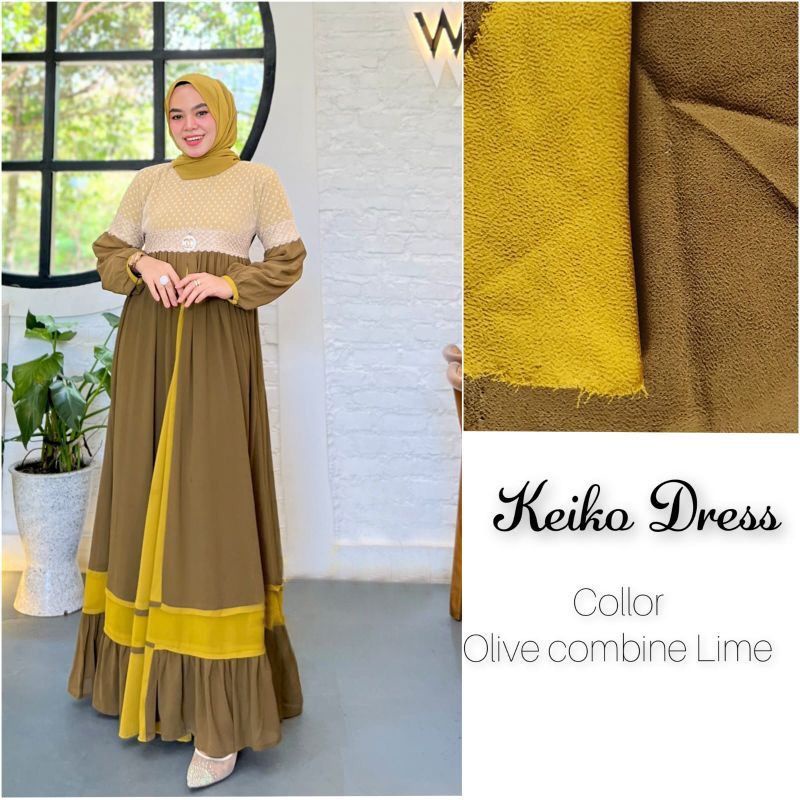 DRESS MUSLIM, baju wanita, baju gamis, dress, gamis, Baju gamis, fashion wanita, Keiko Dress