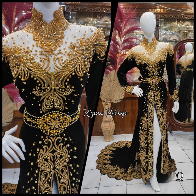 KEBAYA PENGANTIN BLUDRU HITAM EKOR