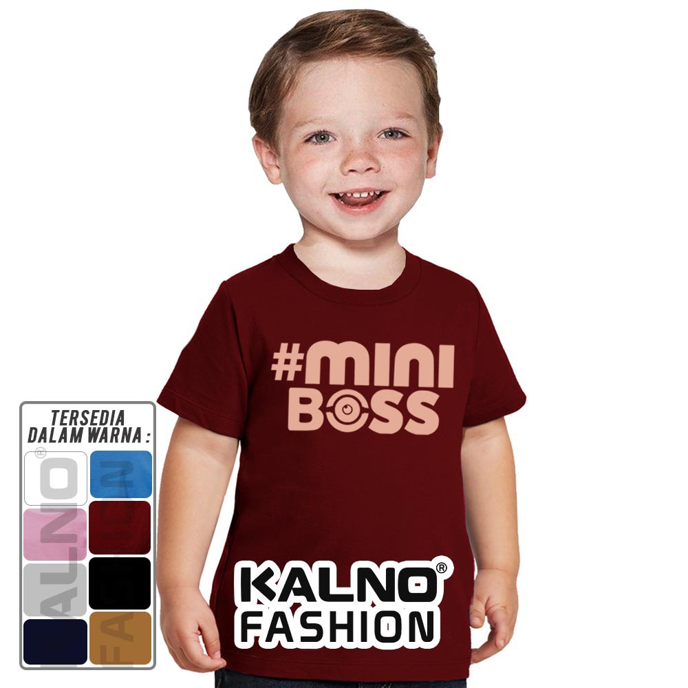 Baju Anak Print #Mini BOSS versi 1 707 - Ukuran S M L XL Bahan Katun polyester