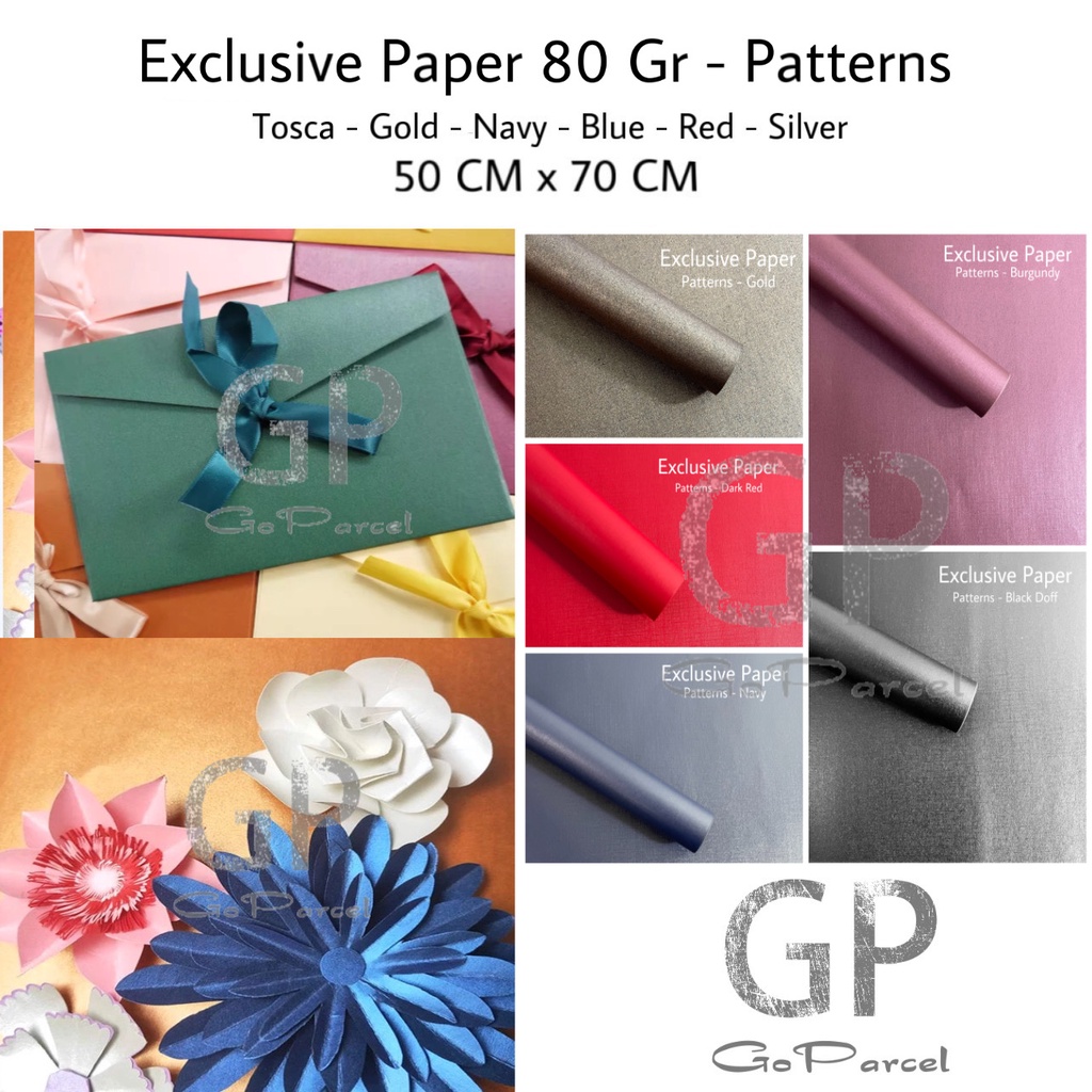 ( 2 Lembar ) EXCLUSIVE PAPER 80 GRAM PATTERNS EMBOSSED - KERTAS KADO EKSLUSIF FANCY EMBOS