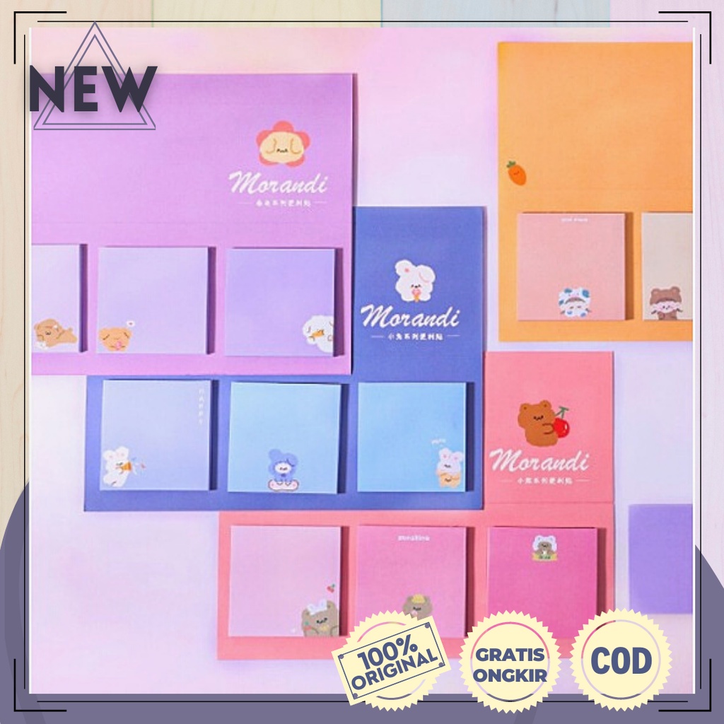 

Sticky Notes Aesthetic Morandi 3 in 1 Pastel Perlengkapan Sekolah Kantor