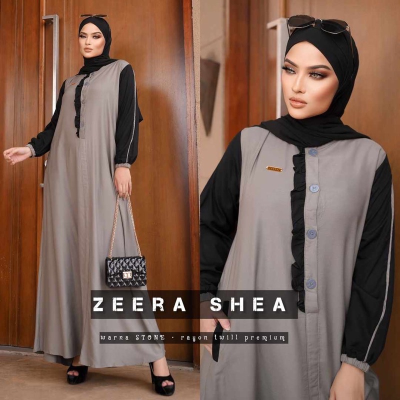 Daster Arab ZEERA SHEA Maxi Dress Gamis Twill Premium