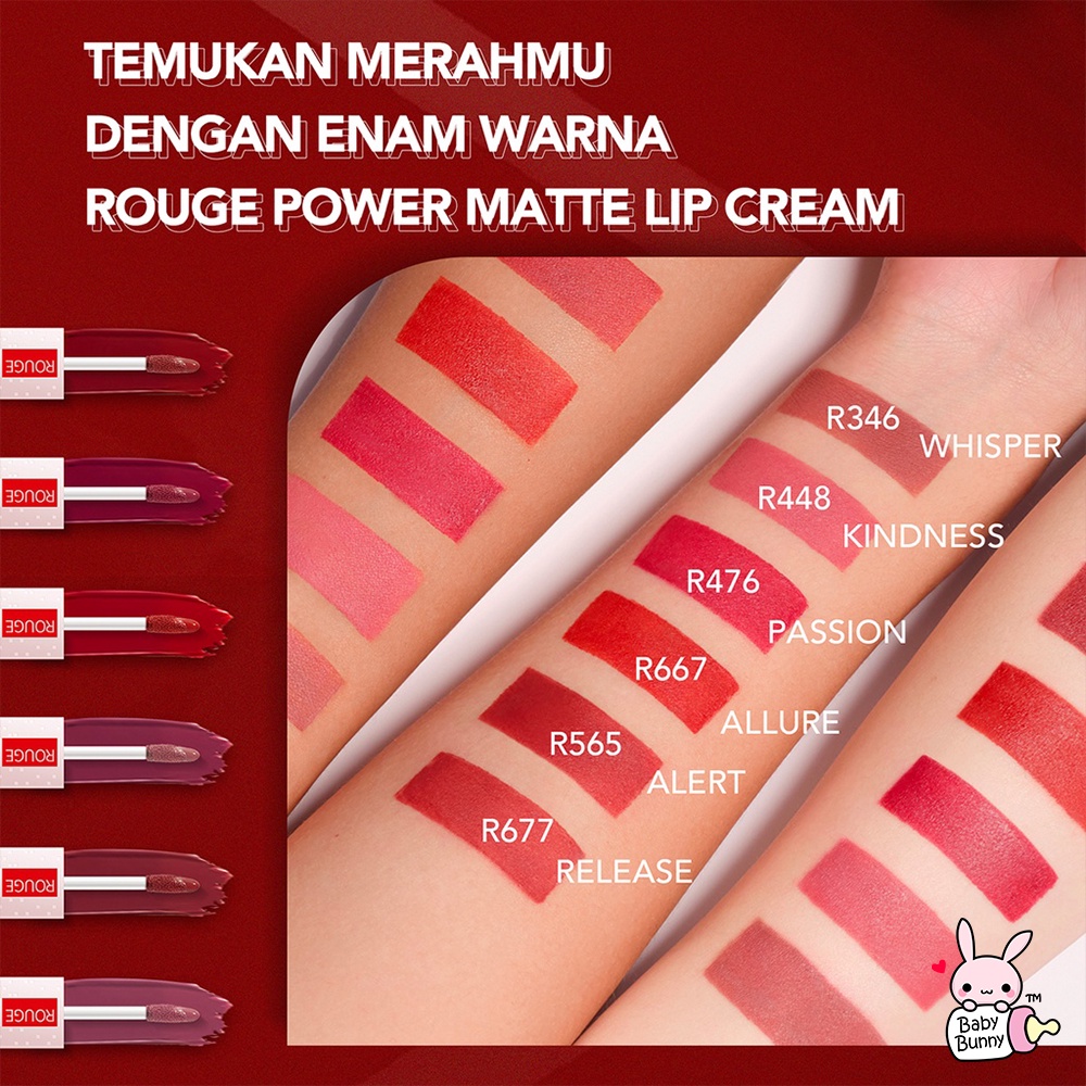 ❤ BELIA ❤ YOU Rouge Power Matte Lip Cream | Matte Finish, Tahan Lama, Nourishing, with Manuka Honey | Lip Matte | Lipstick | BPOM