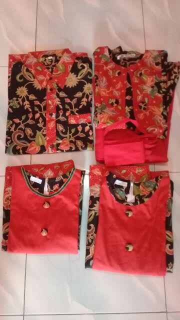 Qnunbatik Batik Keluarga/family Gamis Muslim Azizah Gentong Hitam