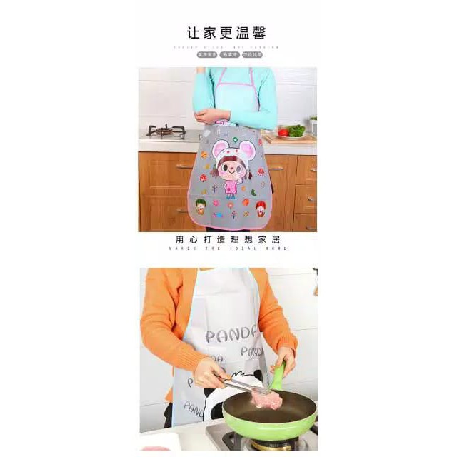 1 pcs APRON Celemek Masak ANAK dan DEWASA WATERPROOF Lucu - Pelindung Baju Saat Memasak di Dapur chn